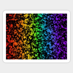 Rainbow splatter black Sticker